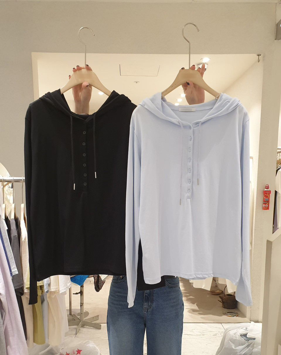 B66.小臉歐膩連帽小排釦上衣