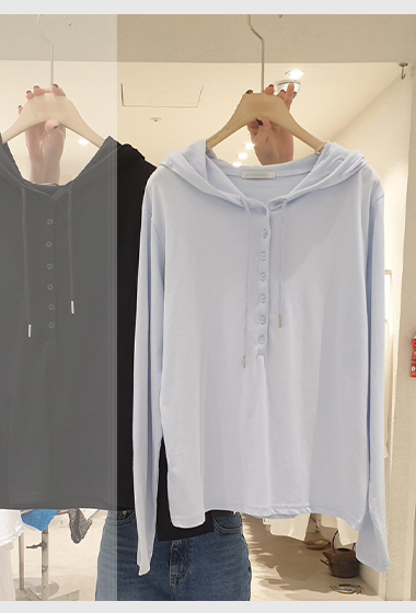 B66.小臉歐膩連帽小排釦上衣