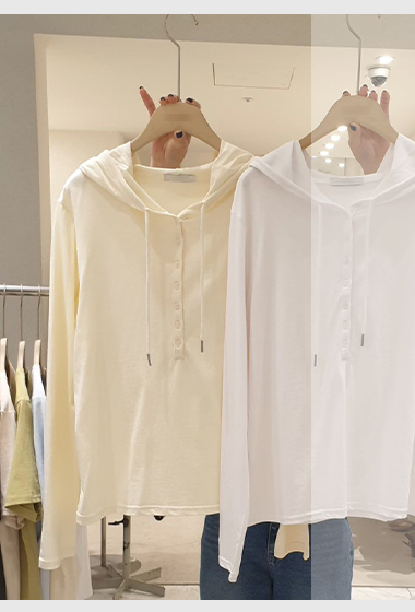 B66.小臉歐膩連帽小排釦上衣