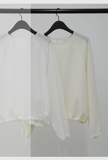 B79.纖瘦家可愛下擺縮口罩衫