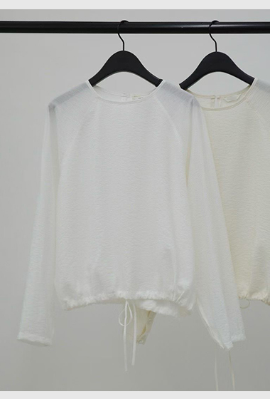 B79.纖瘦家可愛下擺縮口罩衫