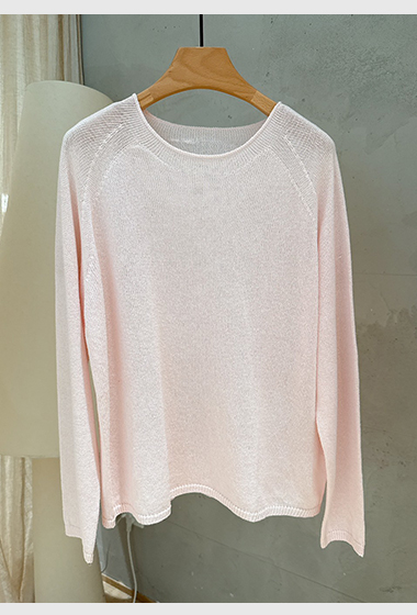 B105.粉嫩女孩百搭針織衫