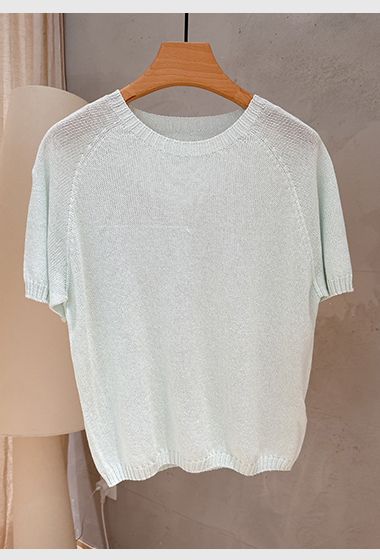 B104.薰衣草短袖針織衫