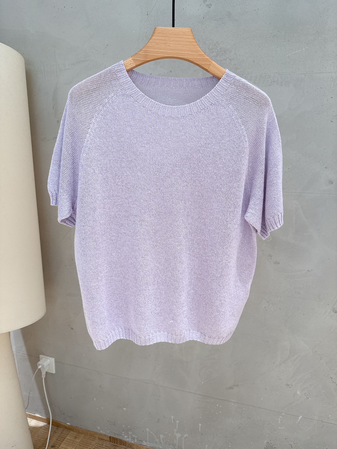 B104.薰衣草短袖針織衫