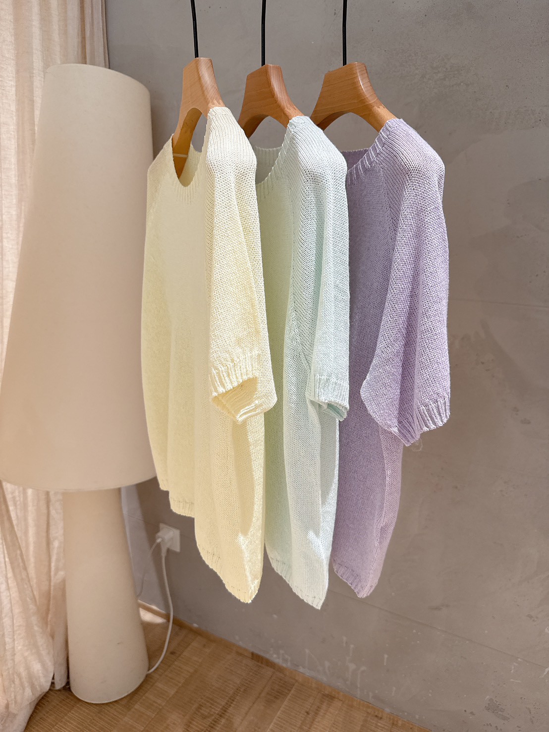 B104.薰衣草短袖針織衫