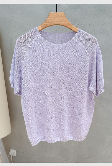 B104.薰衣草短袖針織衫