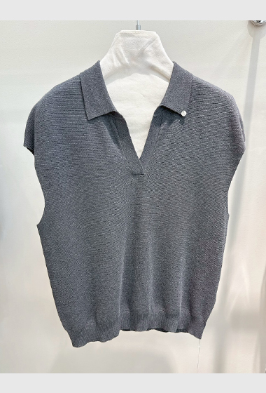 B38.高級V字翻領小包肩針織背心