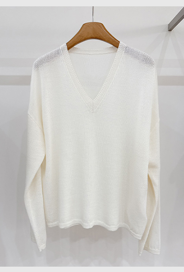B44.漂亮女孩細緻V領針織上衣