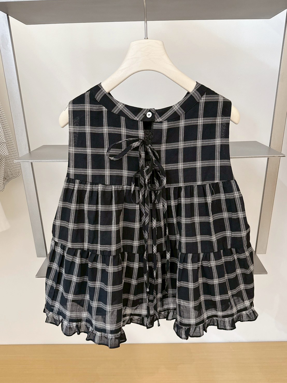 A07.日系格紋蛋糕荷葉背心