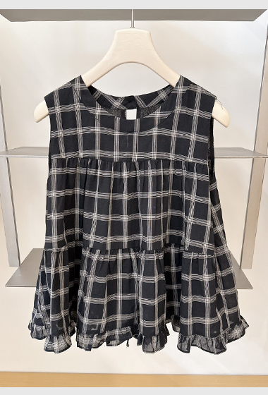 A07.日系格紋蛋糕荷葉背心