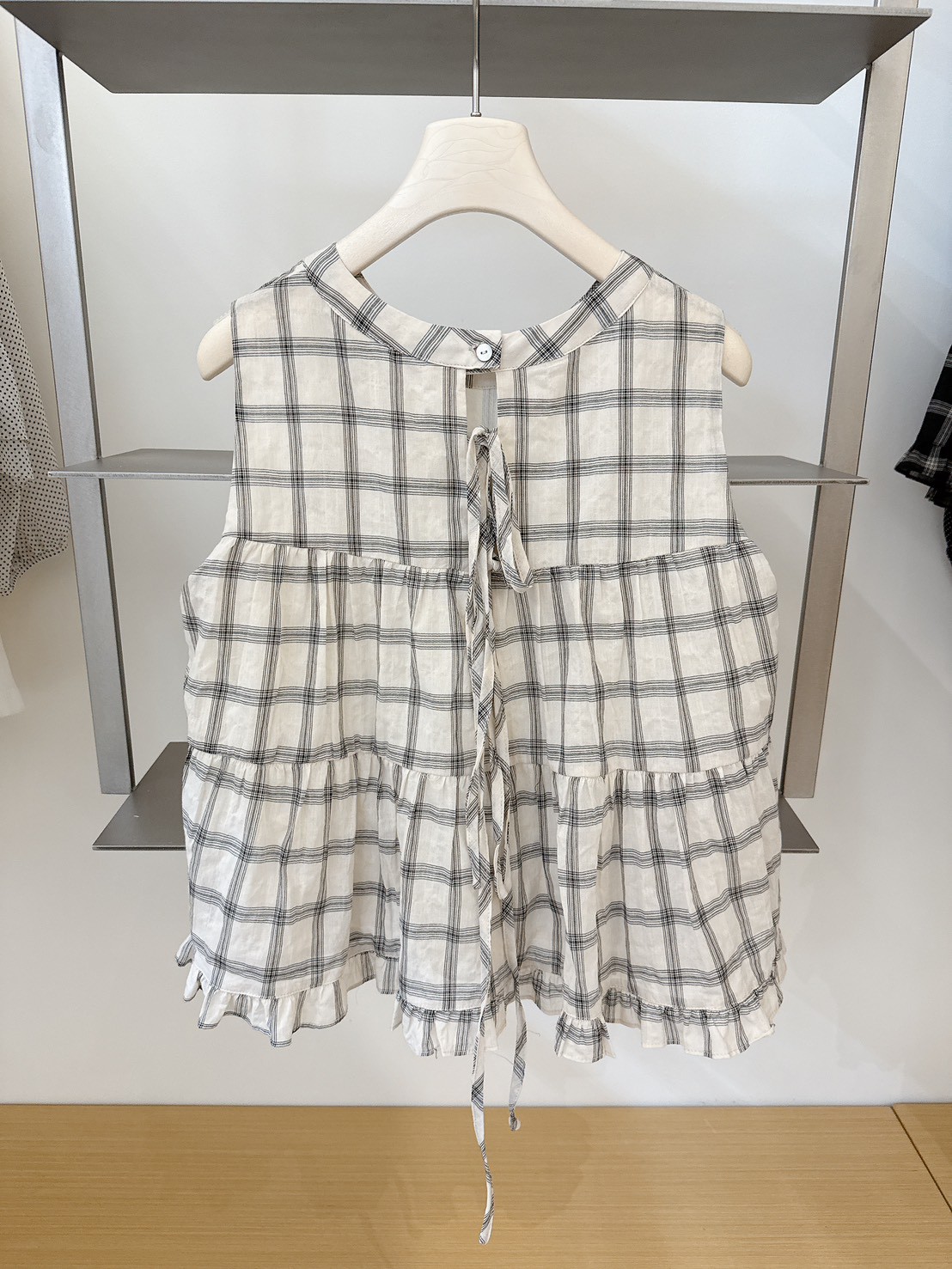 A07.日系格紋蛋糕荷葉背心