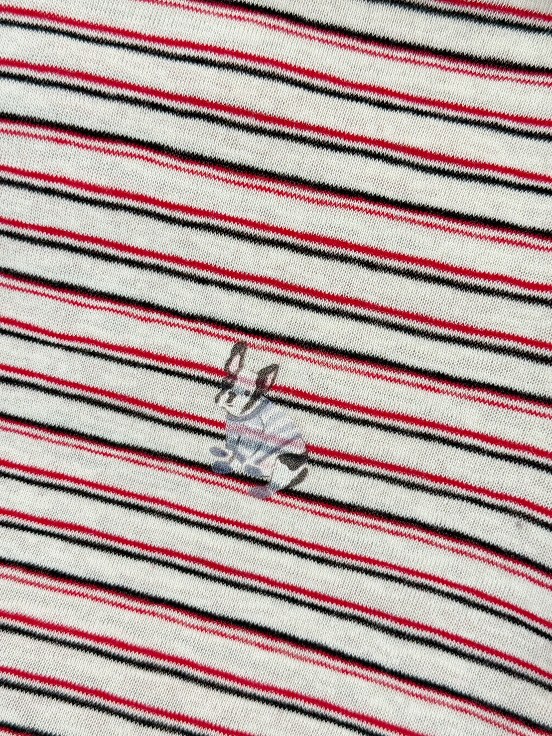 趣味條紋狗狗點綴TEE