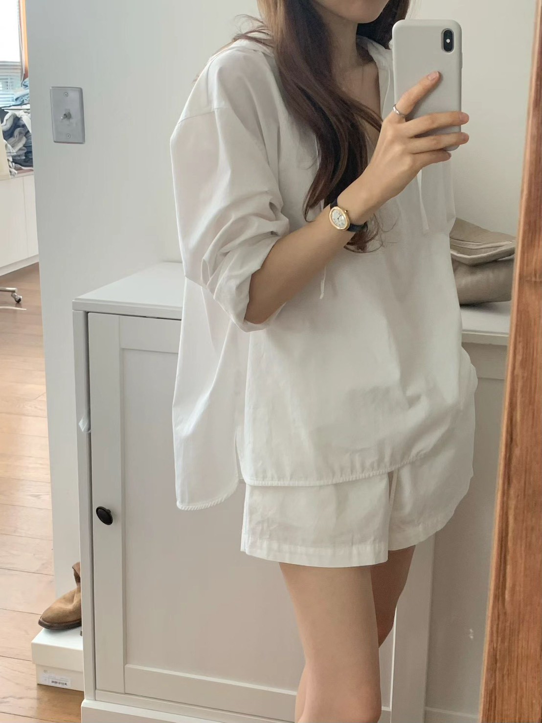 B52.顏值家連帽抽繩寬鬆罩衫