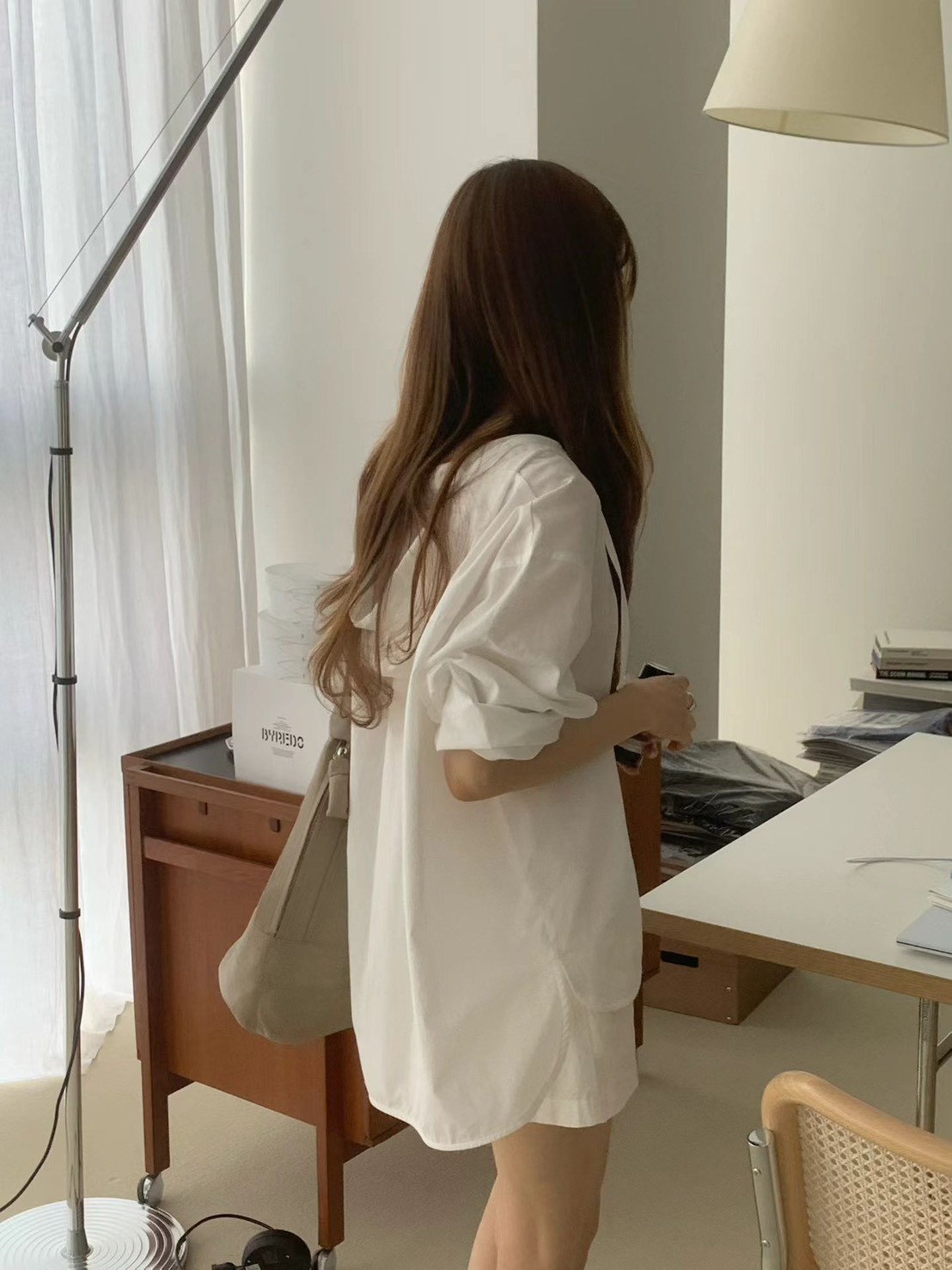 B52.顏值家連帽抽繩寬鬆罩衫