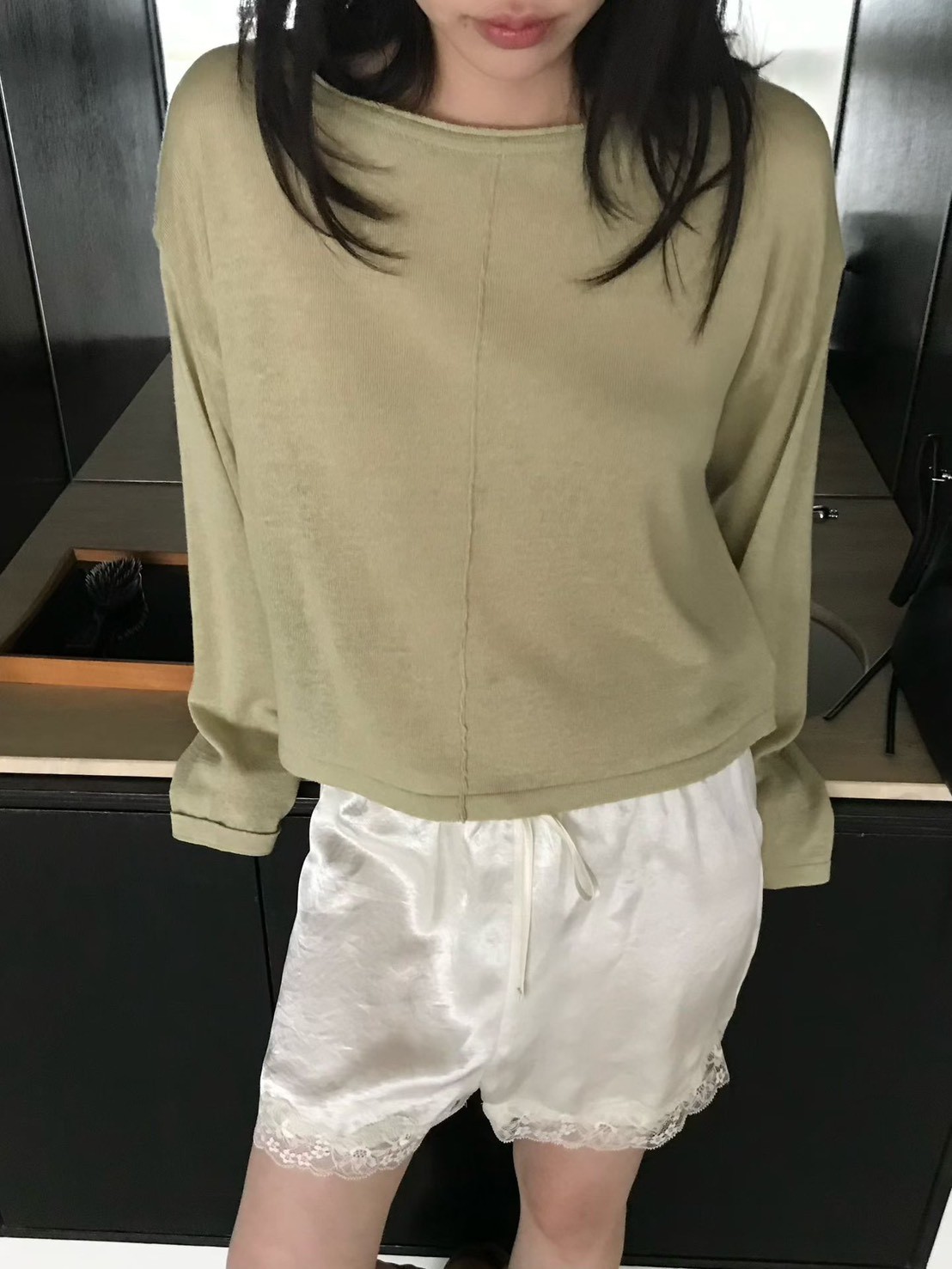 B88.小V家中心線卷邊薄針織