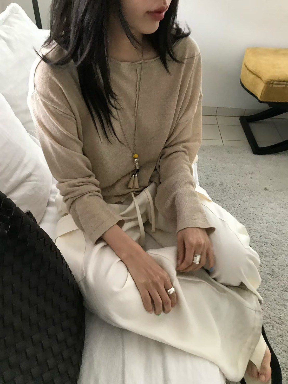 B88.小V家中心線卷邊薄針織