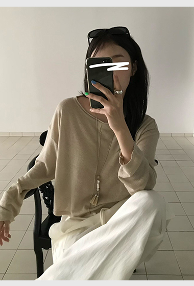 B88.小V家中心線卷邊薄針織