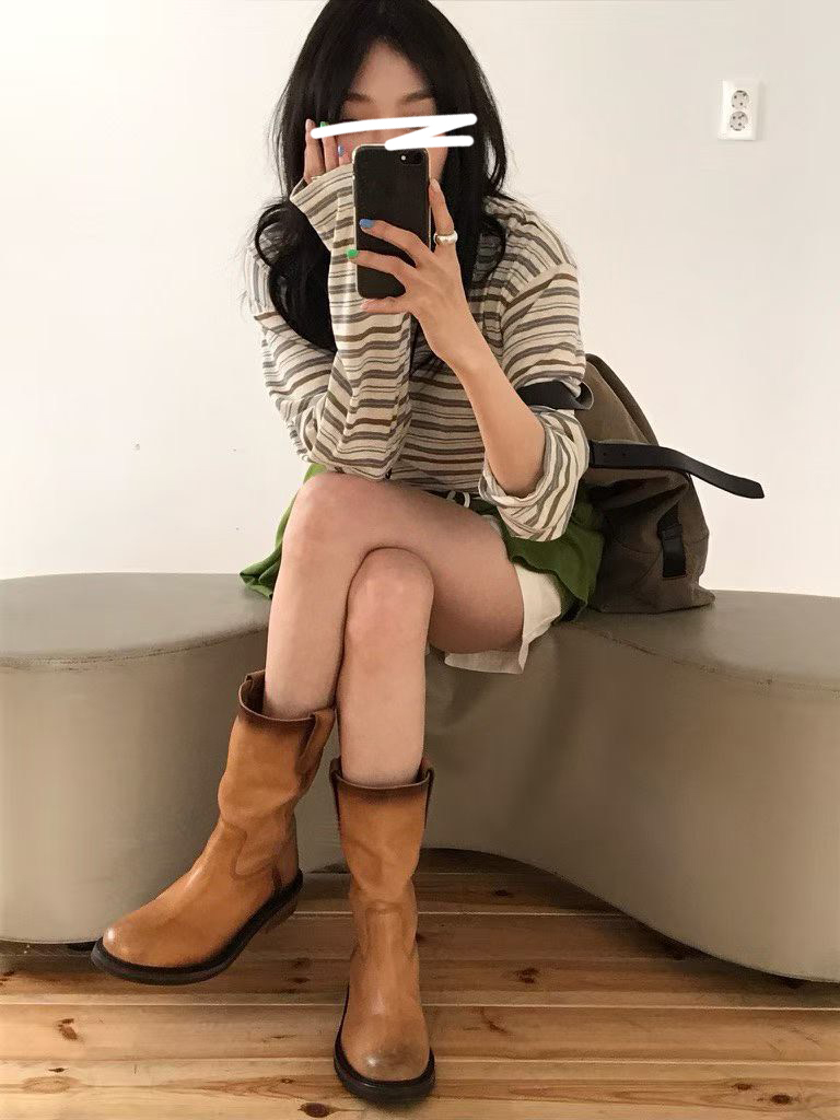 B94.小V家柔軟彩色條紋TEE