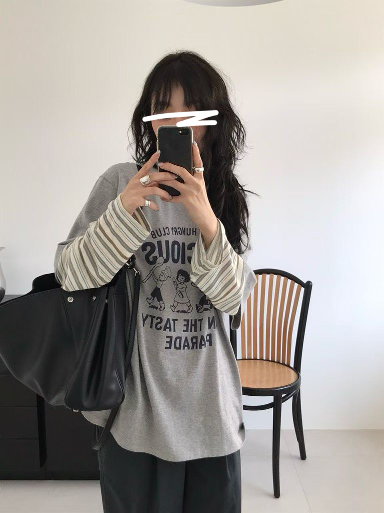 B94.小V家柔軟彩色條紋TEE