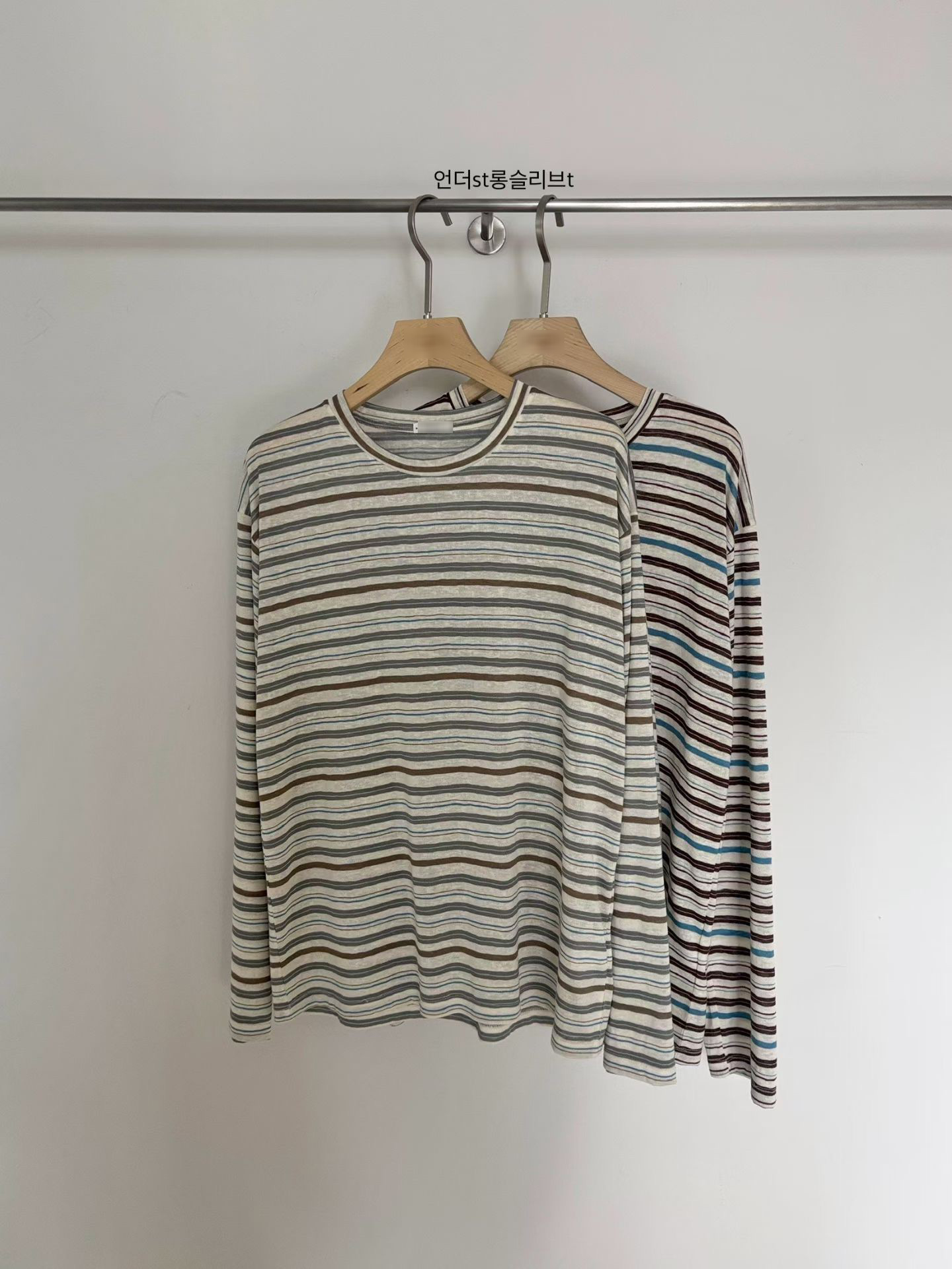 B94.小V家柔軟彩色條紋TEE