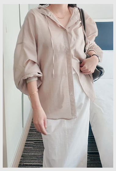 B22.防曬好幫手連帽襯衫外套