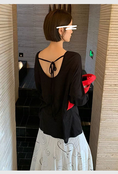 B24.後背綁帶慵懶針織衫