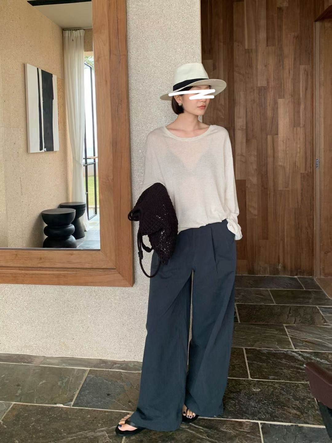 B24.後背綁帶慵懶針織衫