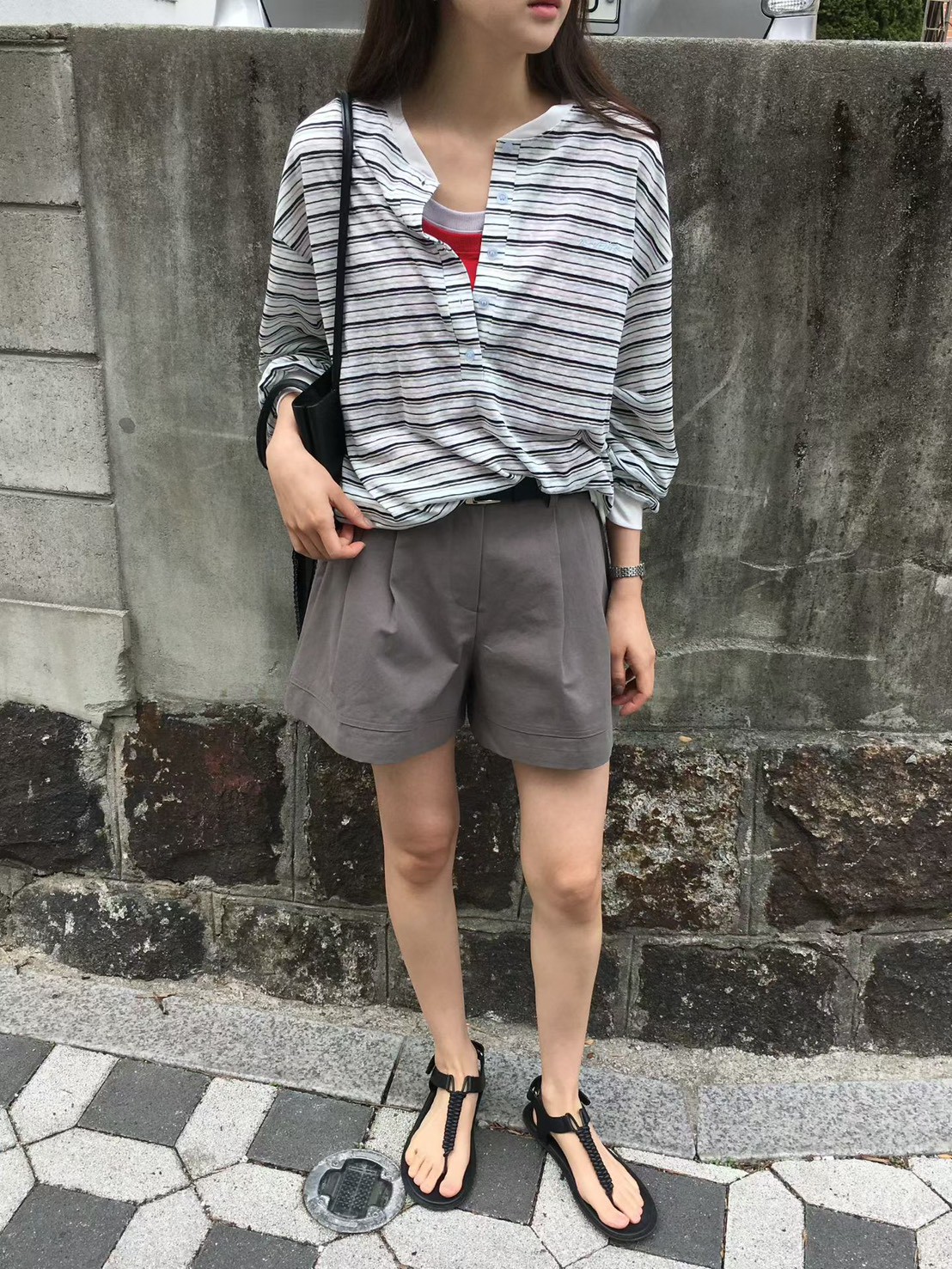 B33.櫥窗家復古糖果條紋TEE