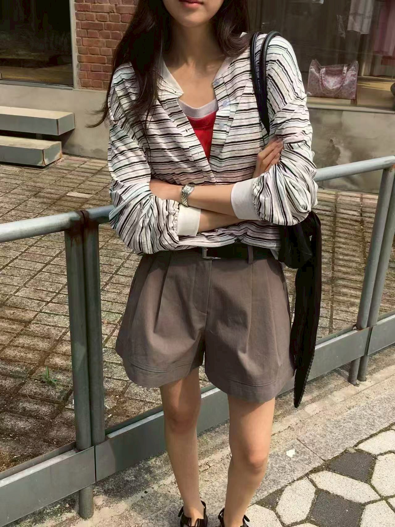 B33.櫥窗家復古糖果條紋TEE