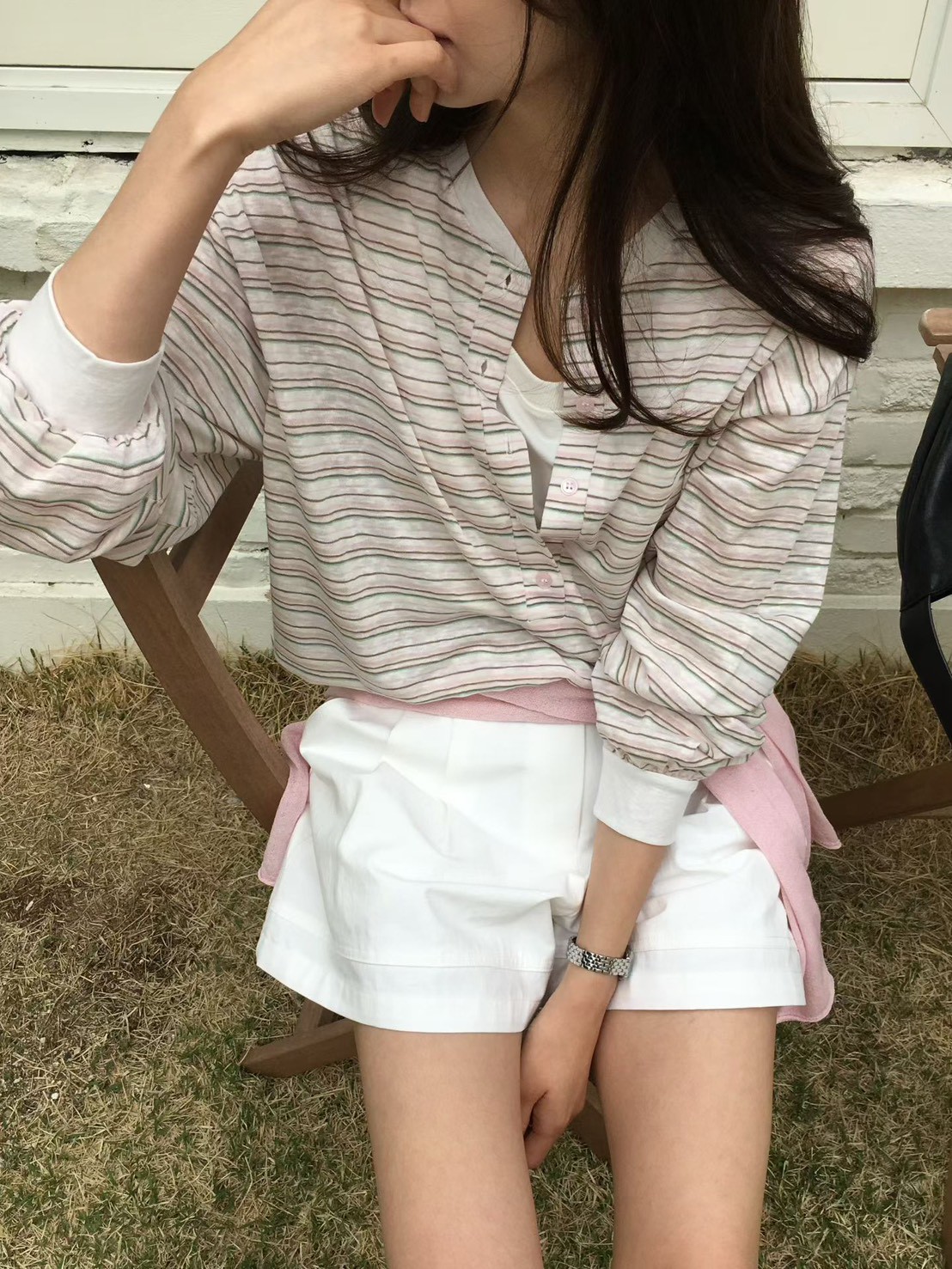 B33.櫥窗家復古糖果條紋TEE