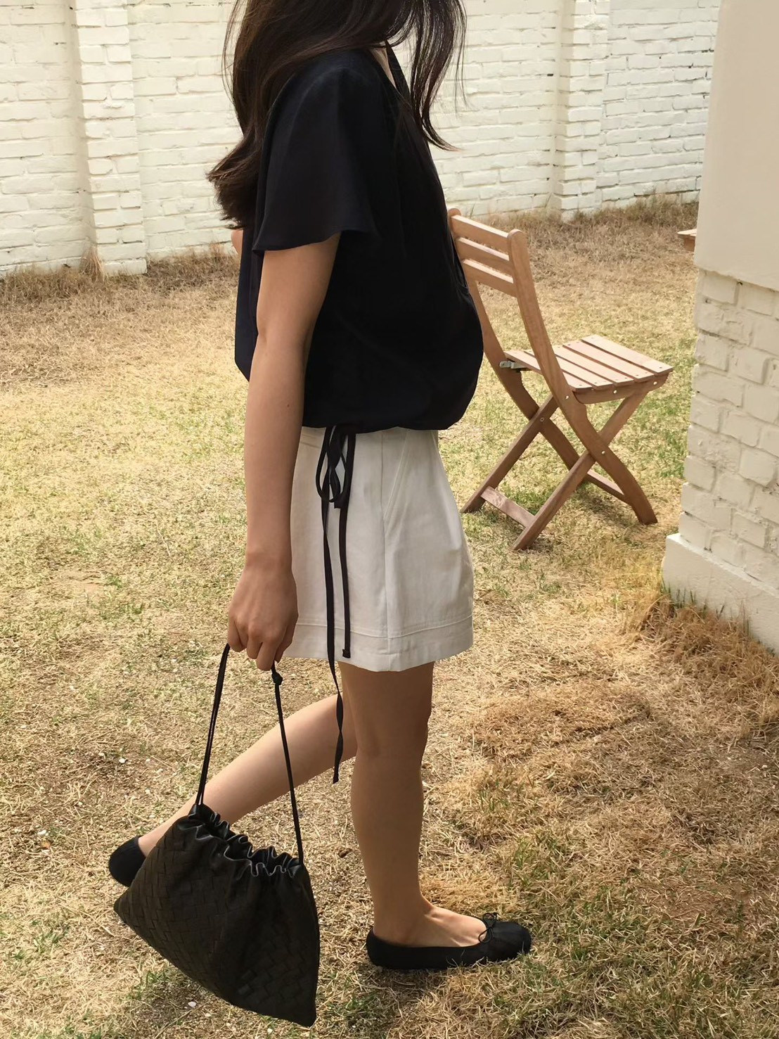 B35.櫥窗家假兩件U領視覺上衣