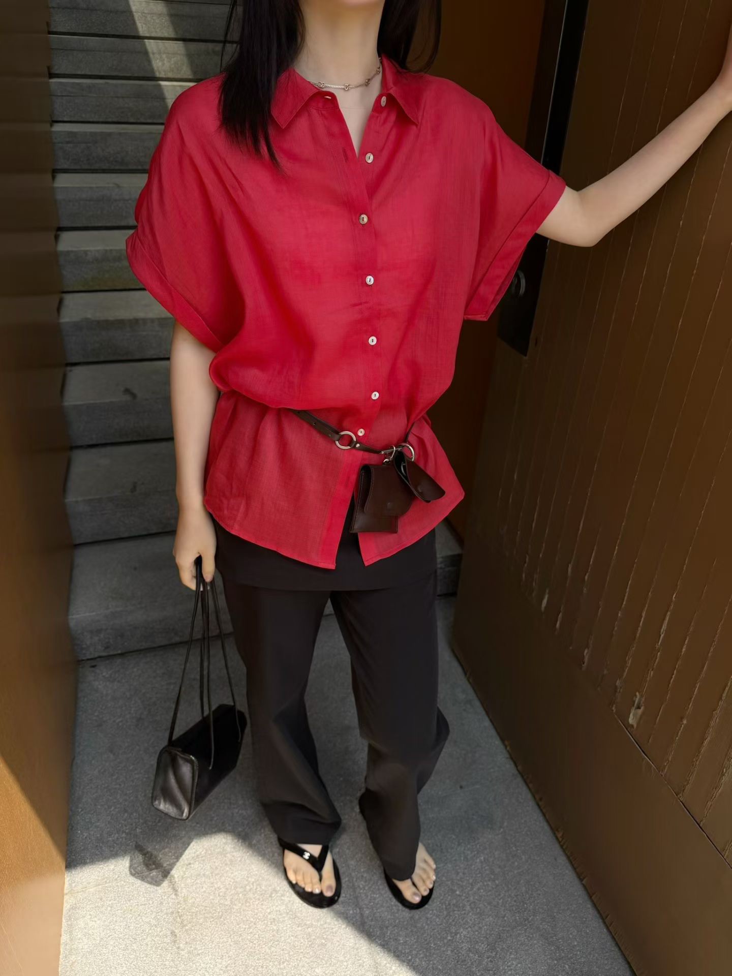 A27.亮彩天絲亞麻襯衫