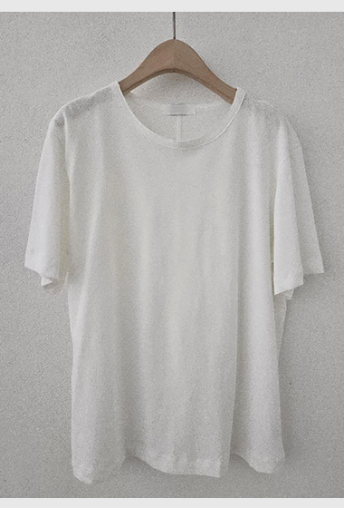 B62.星星家後中心棉麻混紡TEE