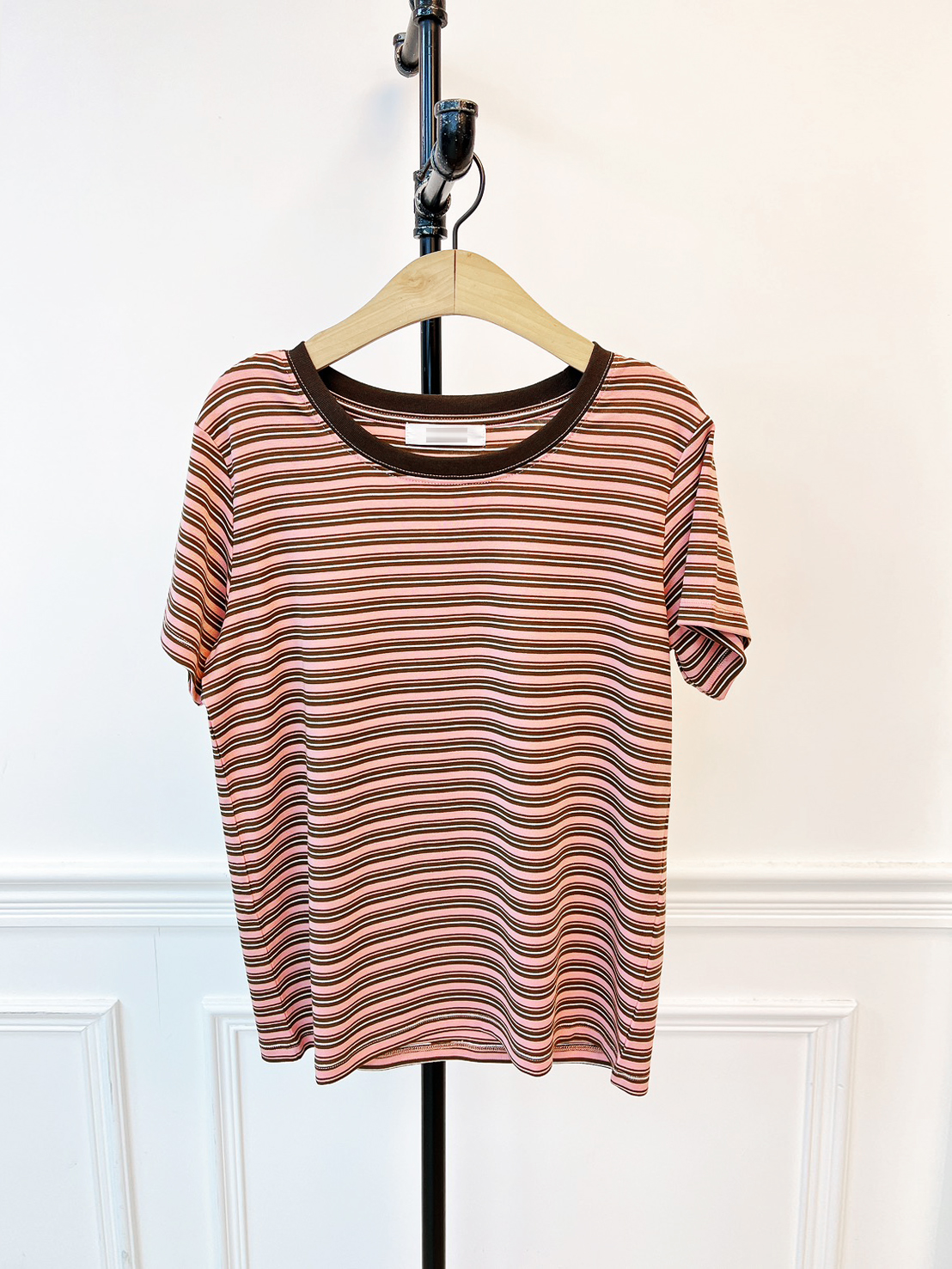 B49.復古粉彩條紋天絲TEE