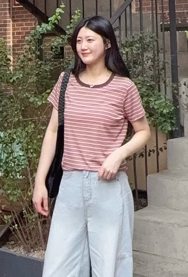 B49.復古粉彩條紋天絲TEE
