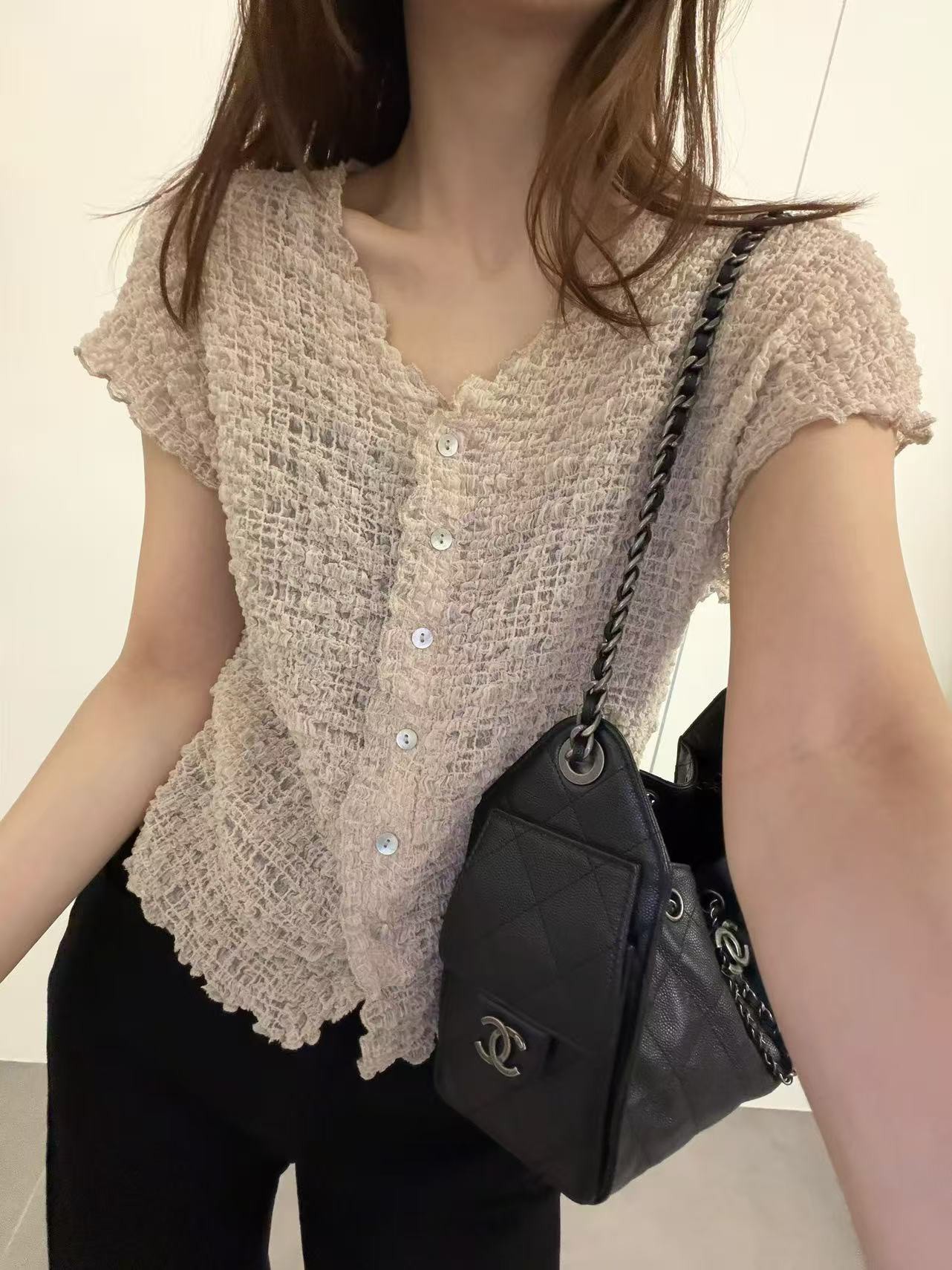 B37.溫柔女孩皺皺上衣