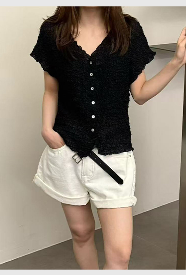 B37.溫柔女孩皺皺上衣