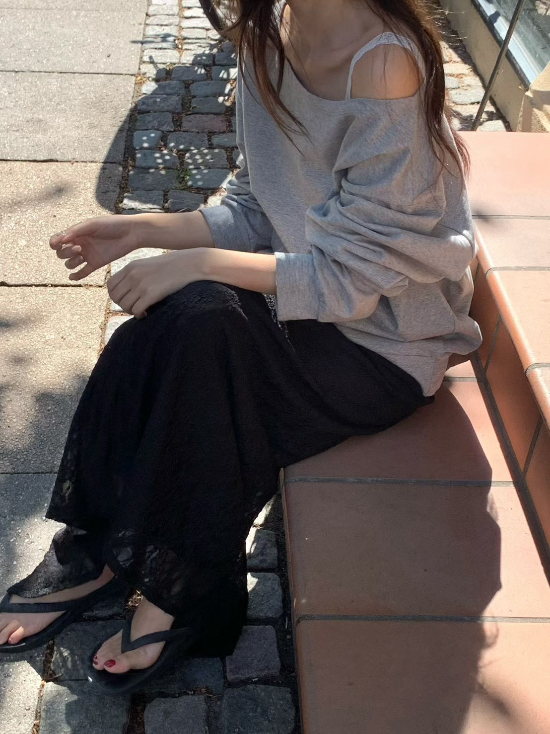 B48.小V家微甜女孩大領口上衣