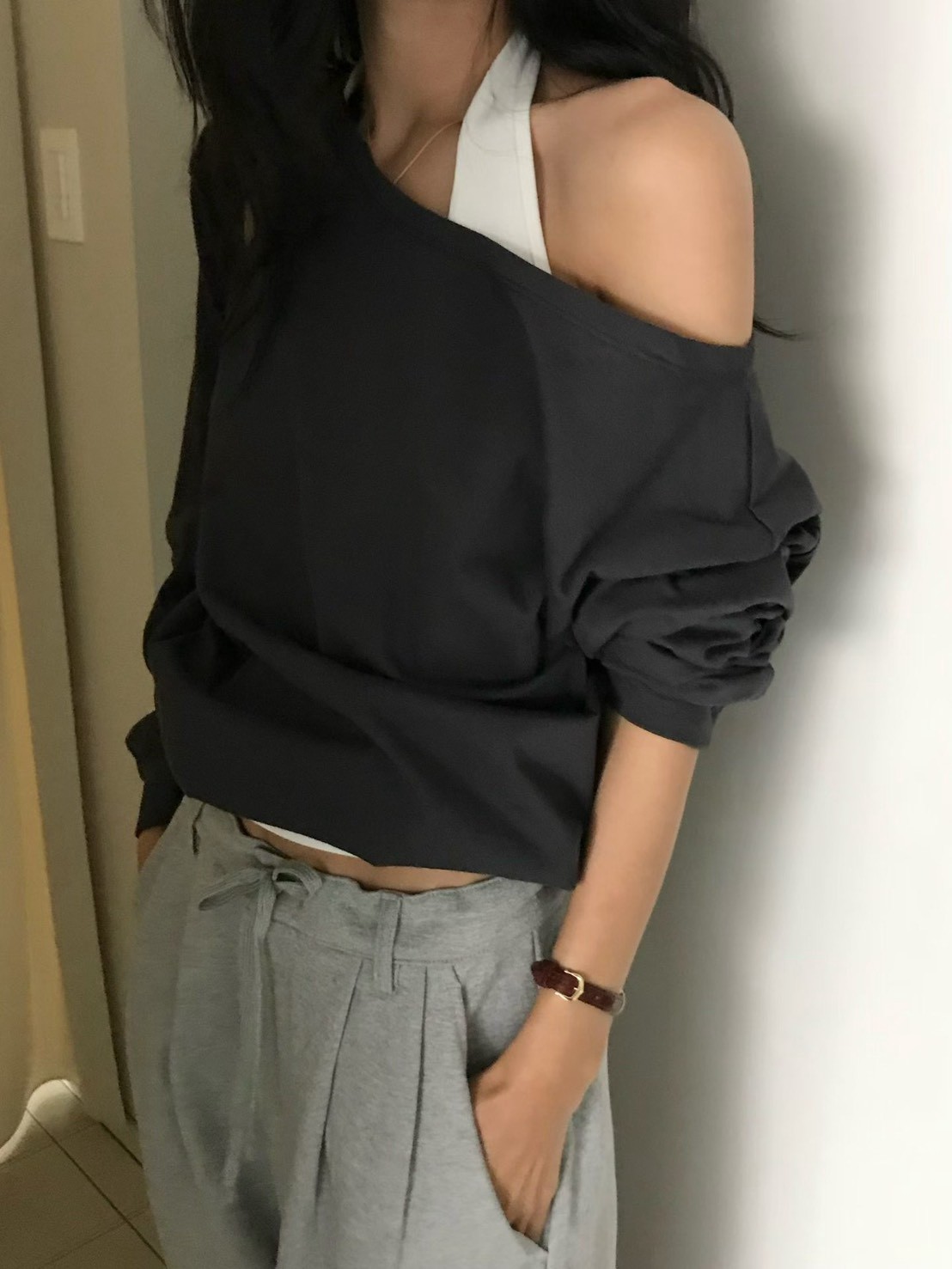 B48.小V家微甜女孩大領口上衣