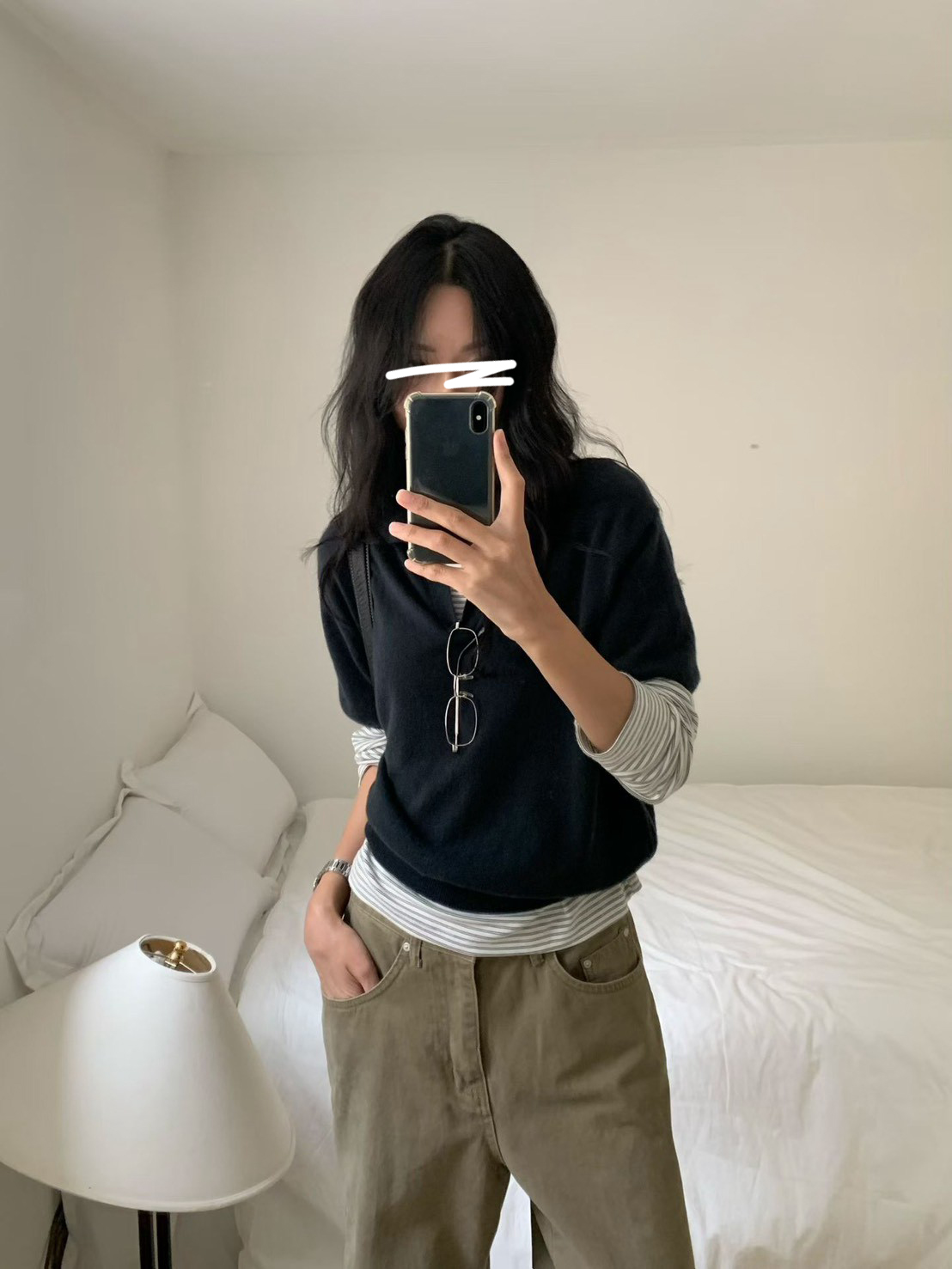 B49.小V家美麗諾高級翻領短袖毛衣