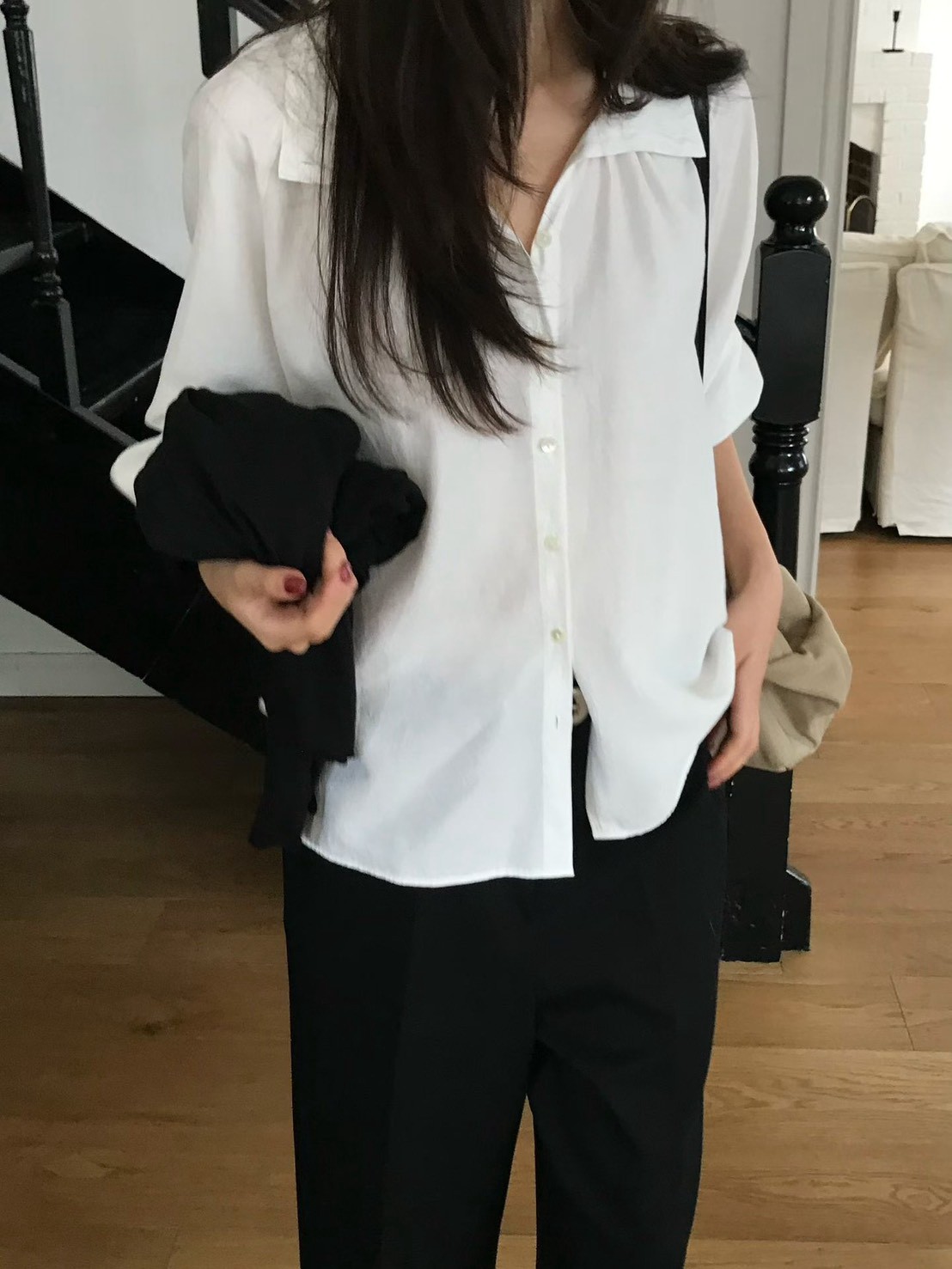 A03.小V家簡約宮廷立領襯衫