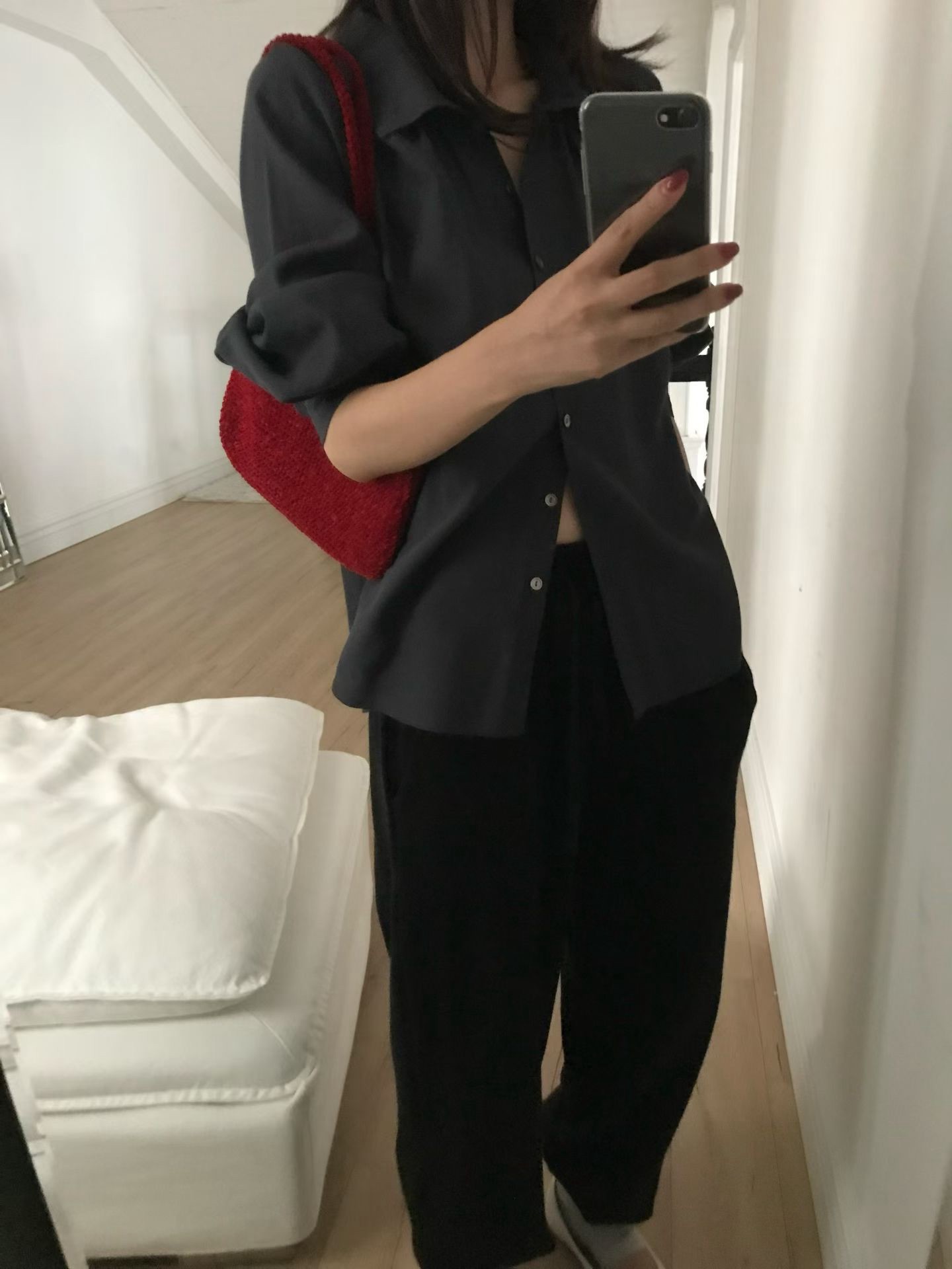 A03.小V家簡約宮廷立領襯衫