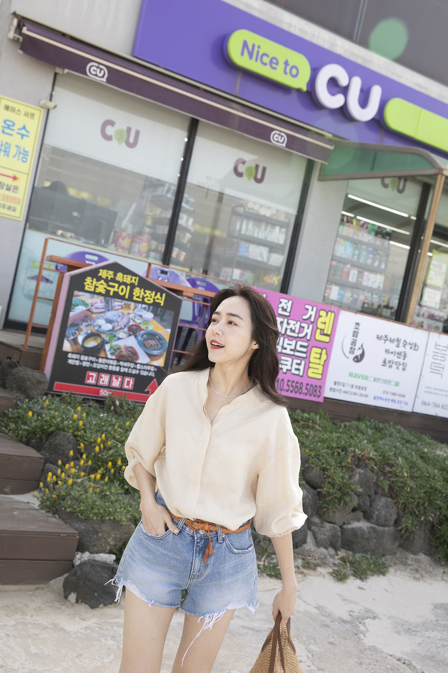 韓國亞麻短襯衫