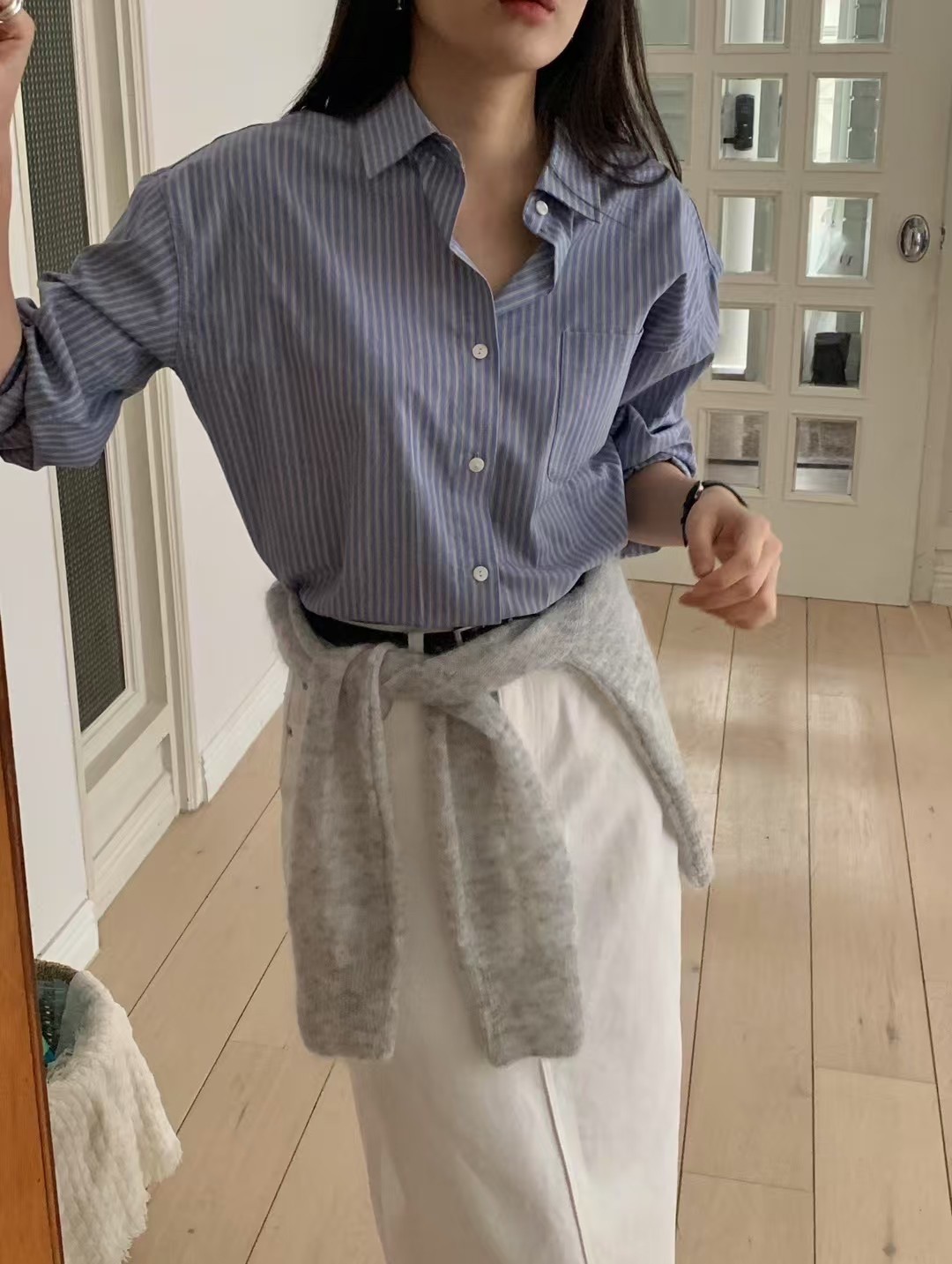 知性風尚直條紋襯衫