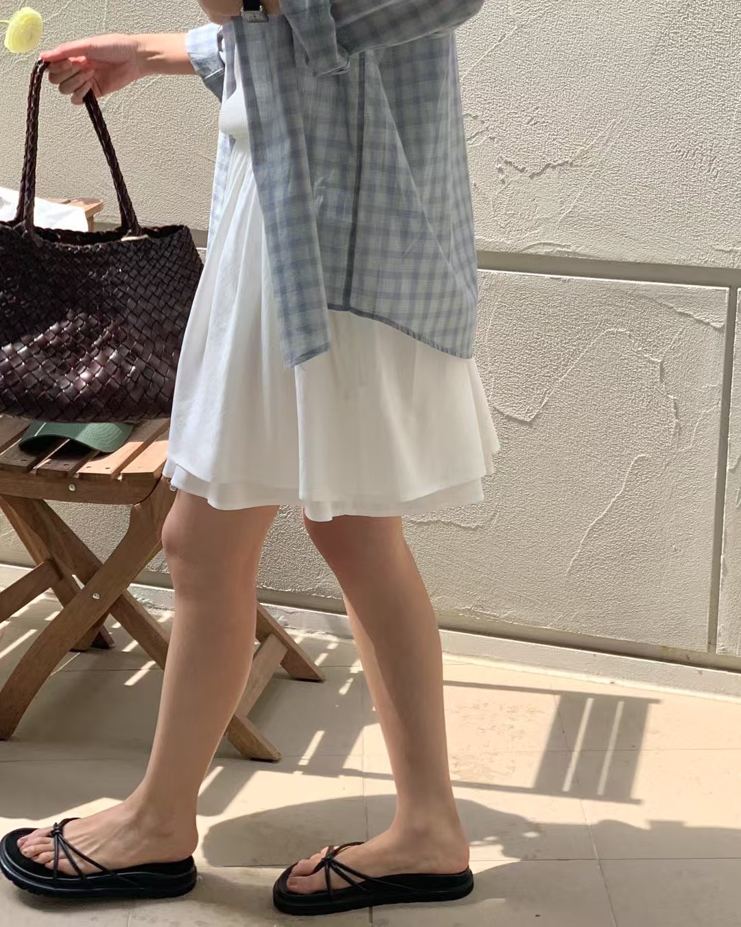 A131.氣質女孩小格紋襯衫