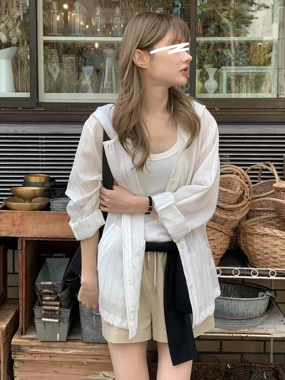 A132.休閒感線條口袋襯衫外套