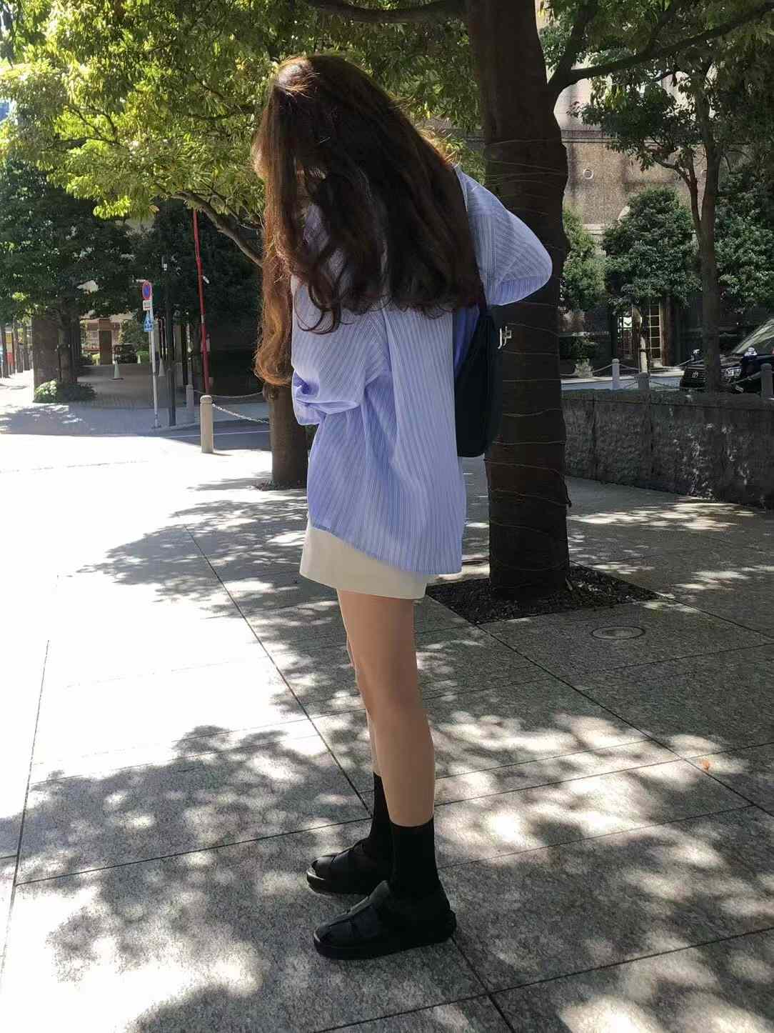 A116.顏值家亮眼色直條襯衫
