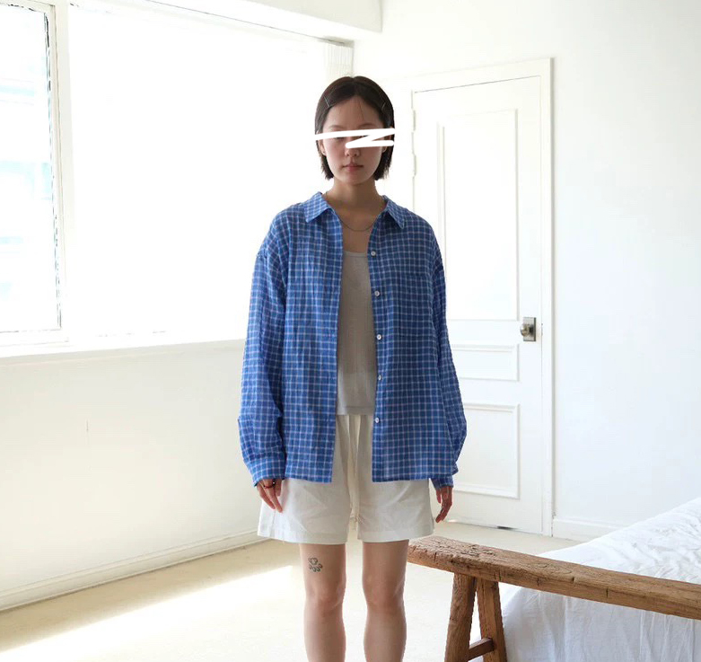 日本布小格紋亮眼襯衫