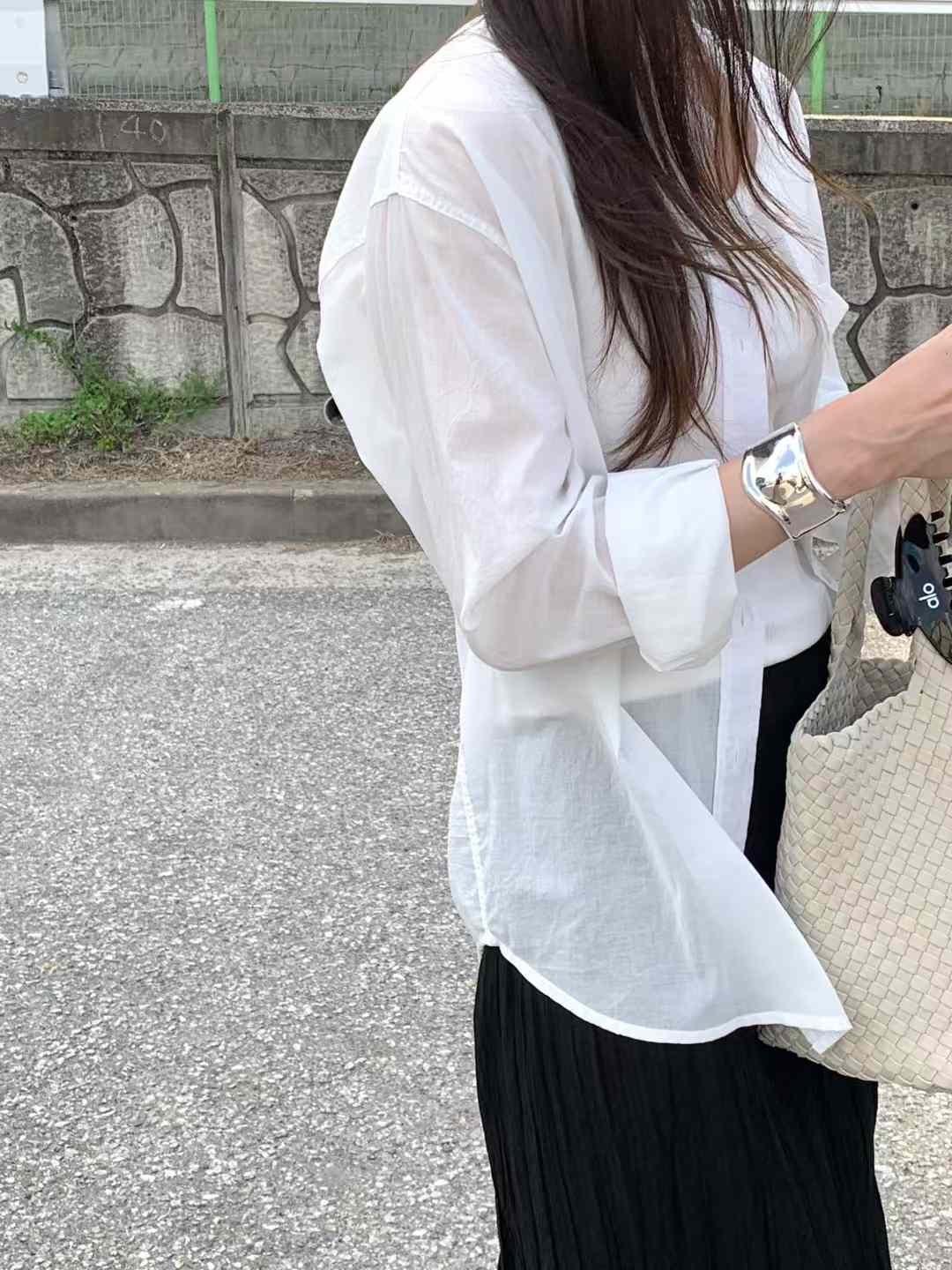 清爽家氣質柔色薄棉襯衫
