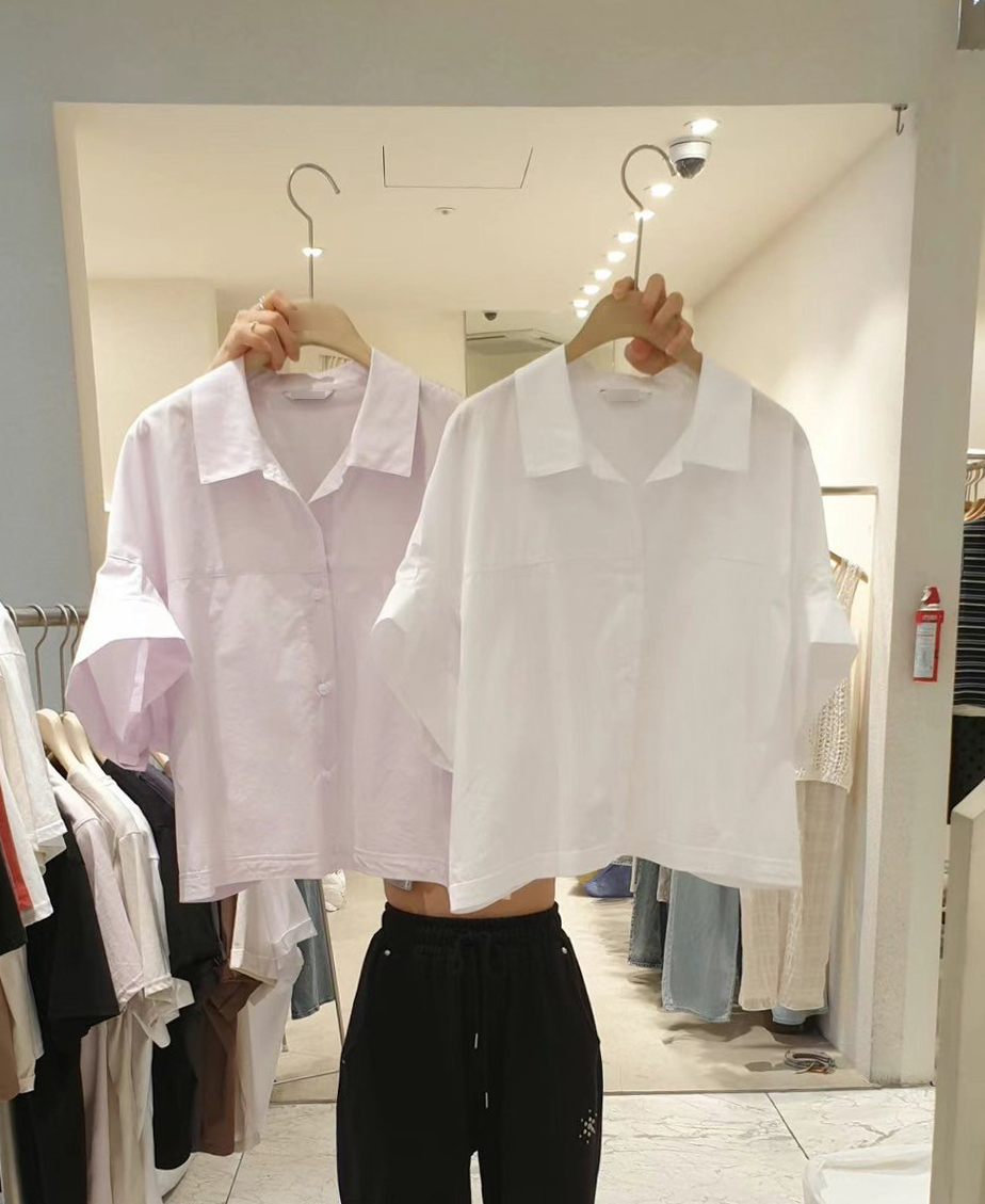 A54.小臉歐膩寬袖休閒襯衫